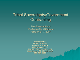 Tribal Sovereignty/Government Contracting The Sheraton