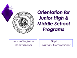 Orientation for Junior High & Middle School Programs