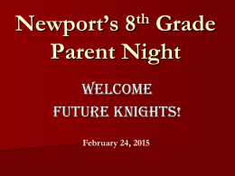Newport’s 8th Grade Parent Night