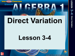 ppt 3-4 Direct Variation