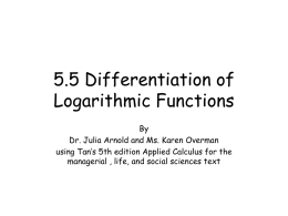 5.5 Differentiation of The Log Function