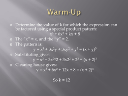 Math I, Sections 2.5 – 2.9 Graphing Polynomials
