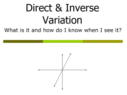 Direct Variation - Algebra with Ms. Simmons