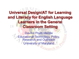 Universal Design/AT for Learning and Literacy for English