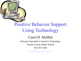 Positive Behavior Support Using Technology