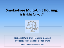 Smoke-Free Multi-Unit Housing: Is it right for you?