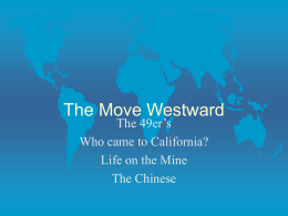 The Move Westward