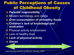 Public Perceptions of Causes of Childhood Obesity