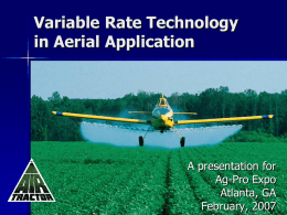 Variable Rate Technology in Aerial Application