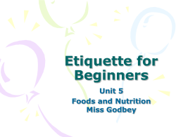 Etiquette for Beginners