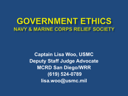 GOVERNMENT ETHICS BRIEFING Navy & Marine Corps Relief …