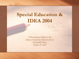 Special Education & IDEA 2004