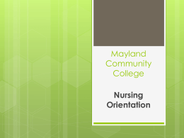 2011 Admissions workshop Mayland community college nursing