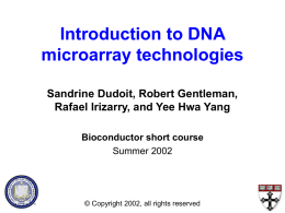 Introduction to DNA microarray technologies