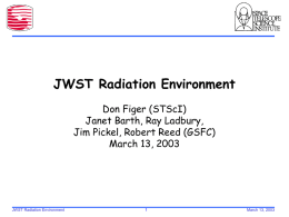 JWST OVerview - RIT - Center for Detectors Site