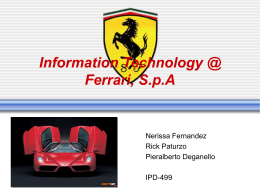 PowerPoint Presentation - Information Technology @ Ferrari