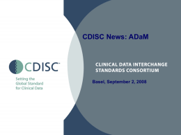 CDISC News: ADaM - Digital Infuzion, Inc.