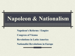 Napoleon and Nationalism - Center Joint Unified School