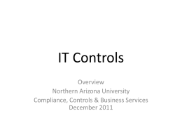 IT Controls - Northern Arizona University