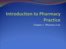 Introduction to Pharmacy Practice