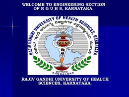 Engineering - Rajiv Gandhi University of Health Sciences