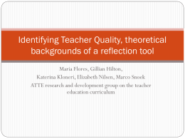 Identifying Teacher Quality, theoretical backgrounds of a