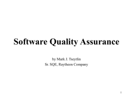 Software Quality Assurance - University of Rhode Island