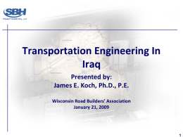 Rebuilding Transportation in Iraq