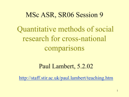 MSc ASR: SR04 Lecture 1, Introductory data analysis (part 1)