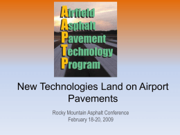 New Technologies Land on Airport Pavements