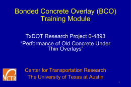 BCO Training Module - Library | Center for Transportation