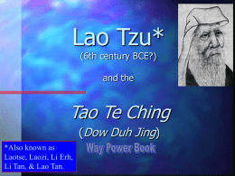 Lao Tzu (6th century BC) and the