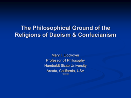 Daoism and Confucianism as Religions: The Philosophical Ground