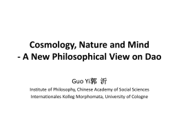 Reconstruction of Philosophy of Dao