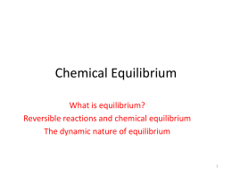 Chemical Equilibrium - Welcome to Westford Academy