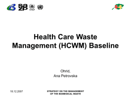Health Care Waste Management (HCWM) Baseline