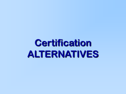 Certification Presentation
