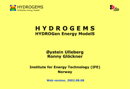 HYDROGEMS HYDROGen Energy ModelS - UW