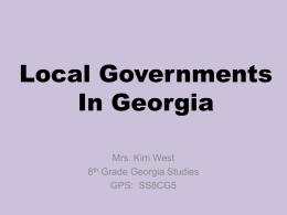 County and City Government In Georgia