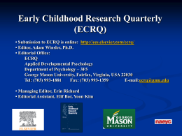 Early Childhood Research Quarterly (ECRQ)