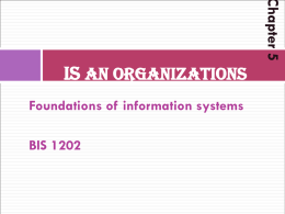 INFORMATION SYSTEMS IN THE ENTERPRISE