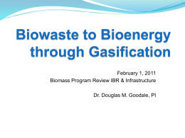 Biowaste to Bioenergy through Gasification