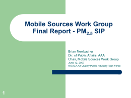 Mobile Sources Work Group PM2.5 SIP Recommendations
