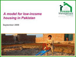 A model for low-income housing in Pakistan