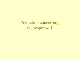 Prediction concerning Y variable