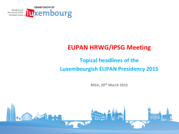 Diapositive 1 - EUPAN - European Public Administration Network