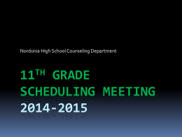 Scheduling Meetings 2012-2013