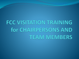 FCC VISITATION TRAINING for CHAIRPERSONS AND TEAM - EAS-ed