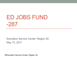 Ed Jobs fund -287 - ESC-20