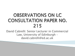 COMMENT ON CONSULTATION PAPER NO. 215